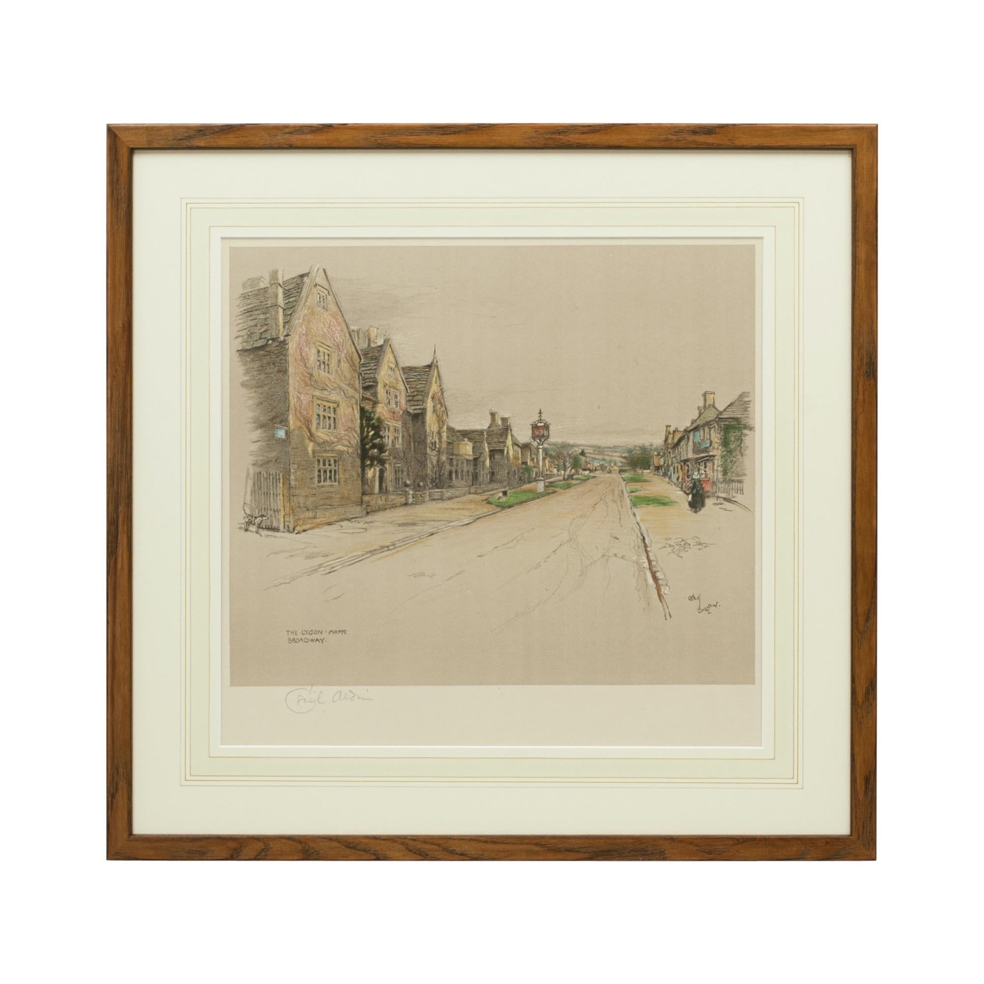 Antique Print, The Lygon Arms, Broadway by Cecil Aldin 3