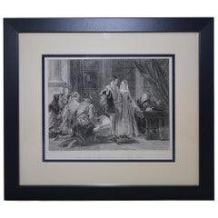 Antique Print, "The Offer of the Crown to Lady Jane Grey"