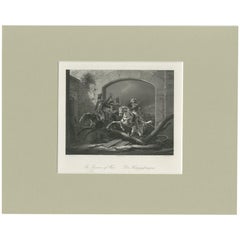 Antiker Druck „Der Kriegsgefangene“ von W. Französisch, um 1850