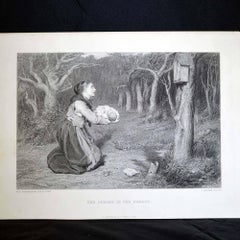 Antique Print, "The Shrine in the Forrest"