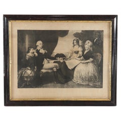 Antique Print “The Washington Family” From Engraving By Edward Savage c1830