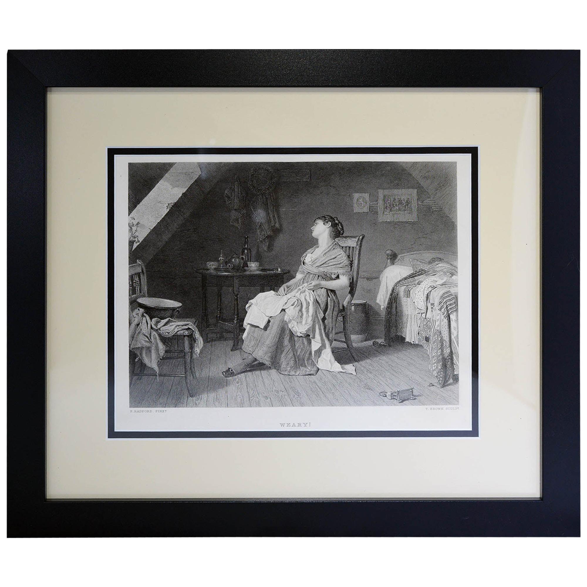 Antique Print, "The Weary" For Sale