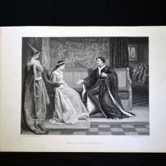Antique Print, "The Wooing of Henry V"