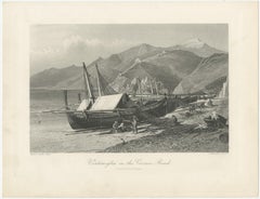 Antique Print Titled 'Ventimiglia on the Cornice Road' in Northern Italy, c.1880
