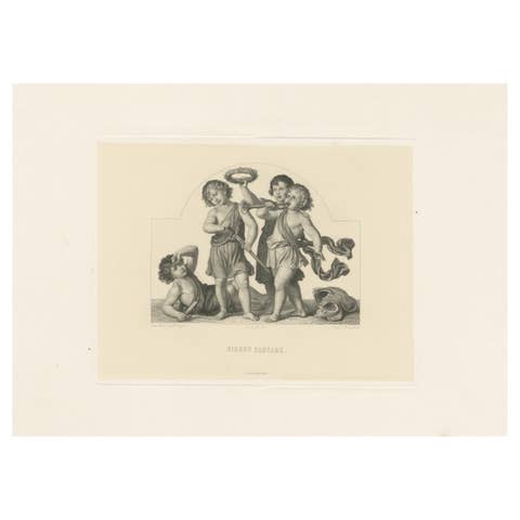 Antique Print 'Victory Fanfare' of the Curtain in the New Opera House in Vienna