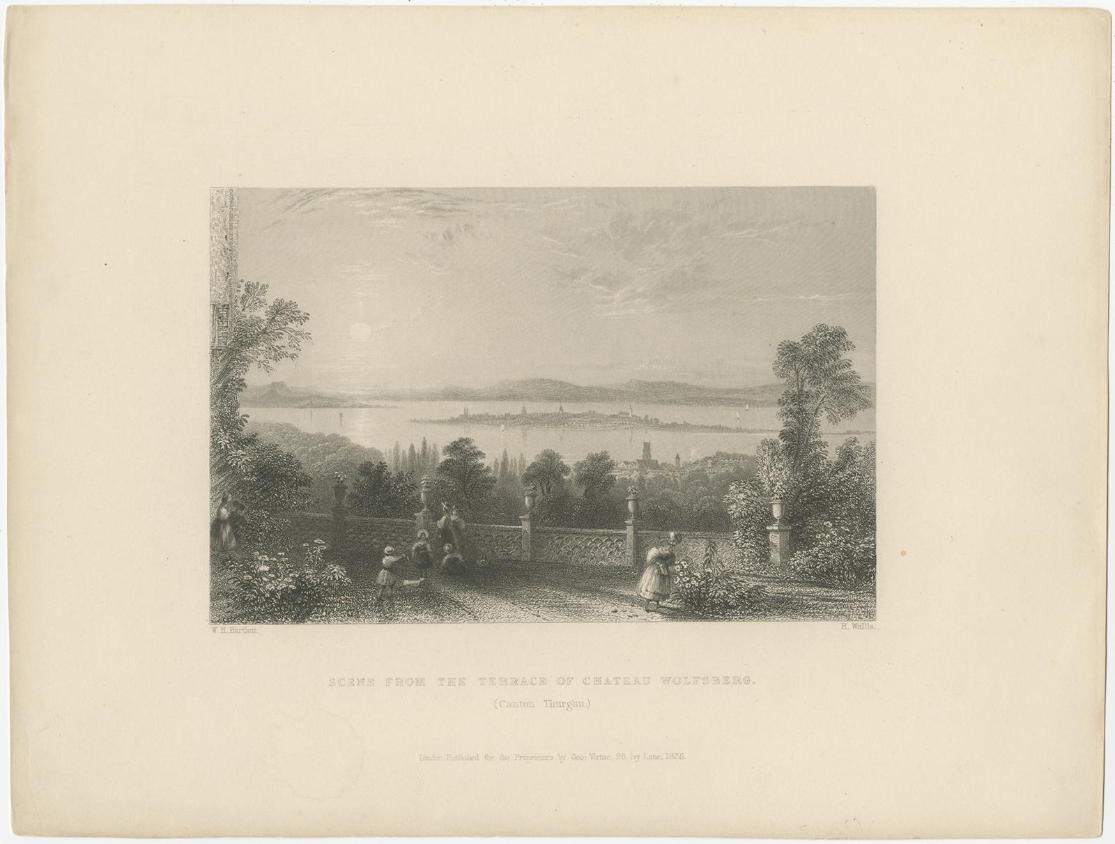 The antique print titled 