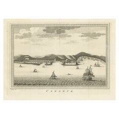 Impression ancienne avec une vue de Kannur (ou Cannanore), Kerala, Inde