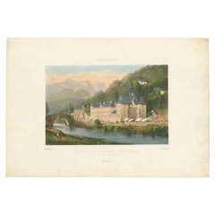 Antique Print with a View of Lestelle Betharram by Bassy 'c.1890'