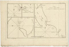 Antique Print with Charts of York's Bay and Surroundings