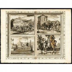 Used Print with Four Japanese Views by Van Der Aa, 1725