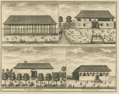 Antique Print with Four Views of Ambon ii by Valentijn, 1726
