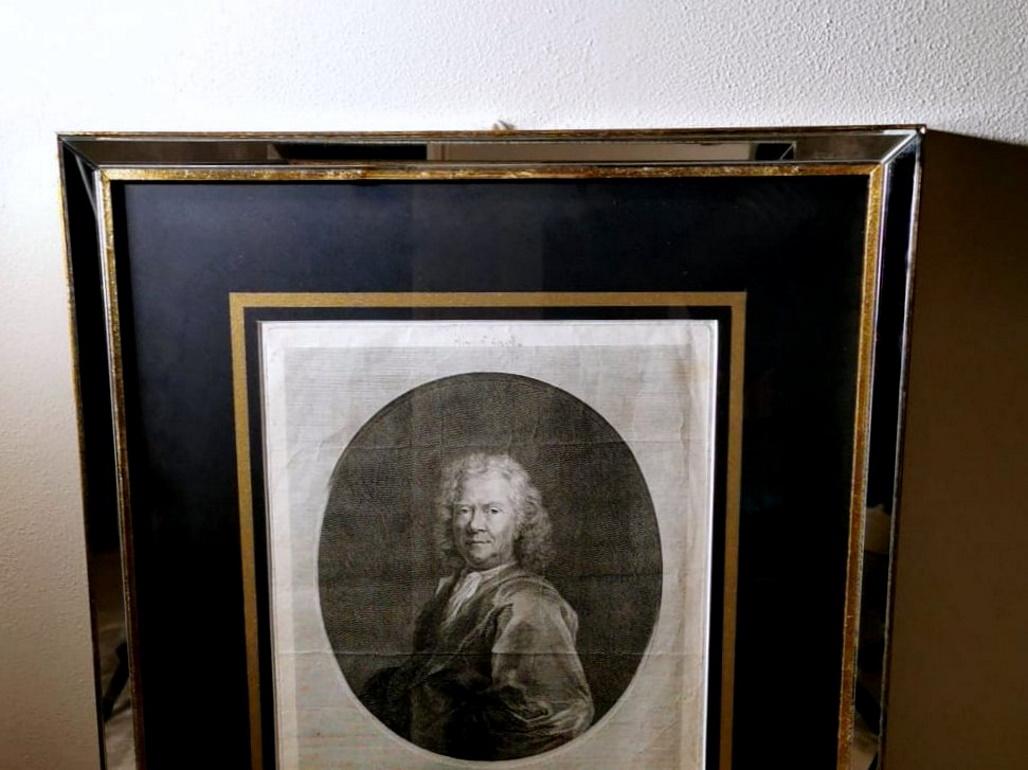 Antique Print with Mirror Frame and Gold Depicting Dutch Doctor 4