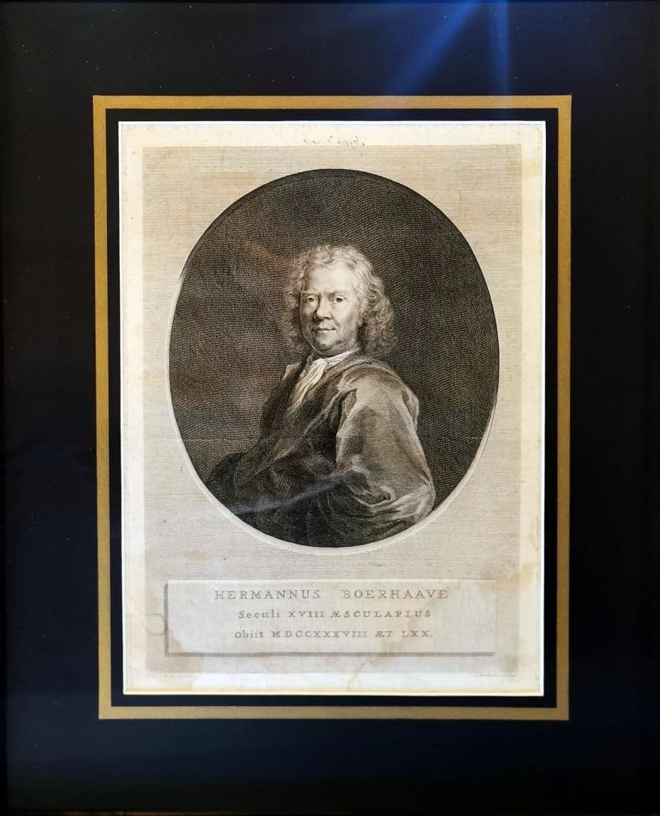 Etched Antique Print with Mirror Frame and Gold Depicting Dutch Doctor