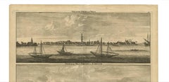 Antique Print with Panoramic Views of the Nile 'Egypt' by C. De Bruijn '1700'