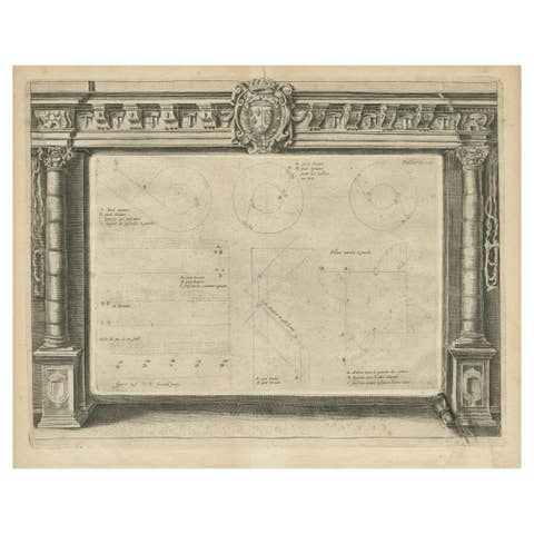 Antique Print with Schematic Outlines of Different Volte Manoeuvres