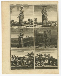 Antique Print with Various Asian Scenes ‘Incl. Indonesia’ by C. De Bruin, 1728