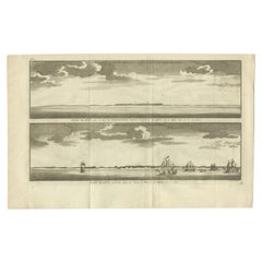 Antique Print with Views of Cape Blanco on the Patagonia / Argentina Coast, 1749