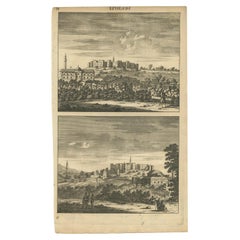 Antique Print with Views of Ephesus, Greece, an ancient Greek city, now Turkish