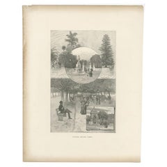 Antique Print with Views of Sydney in Australia, c.1886