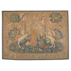 Antique Printed 1920 Tapestry 5'3" X 3'10"