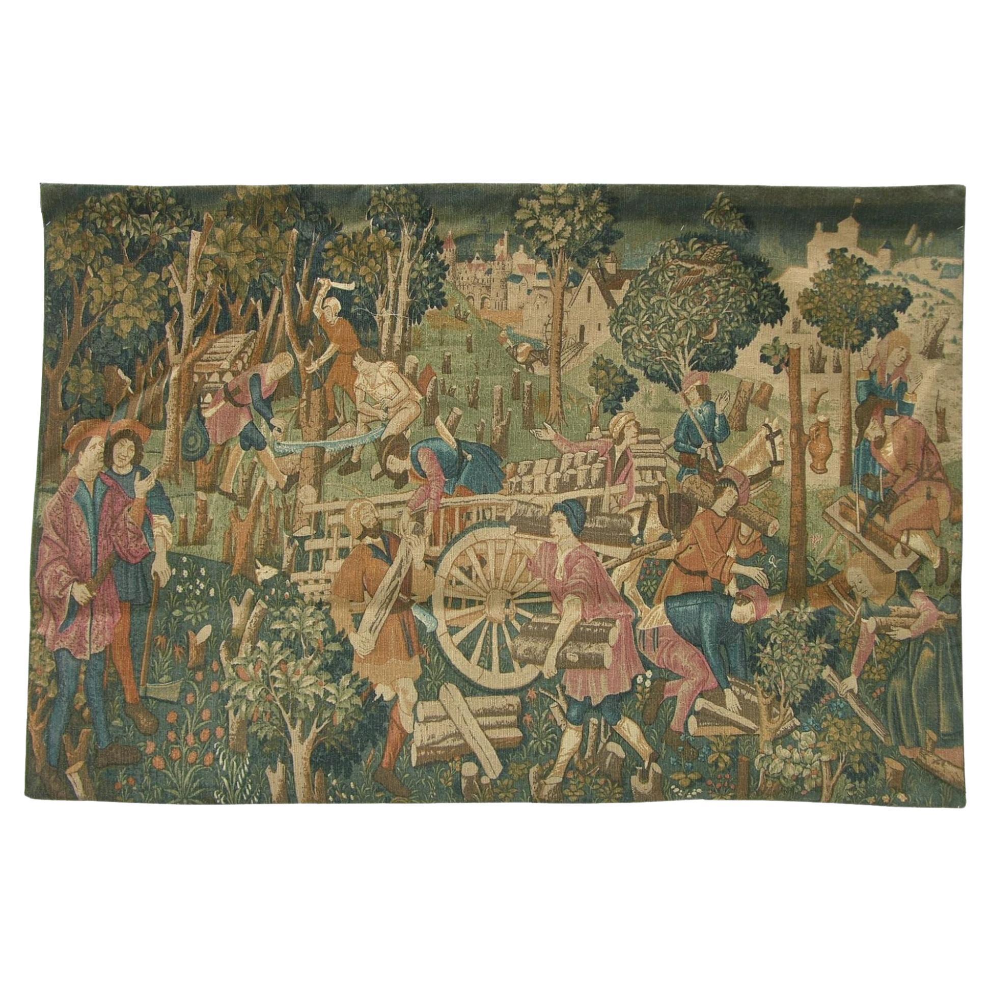 Antique Printed Egyptian 1920 Tapestry 3'6 X 5'3" For Sale