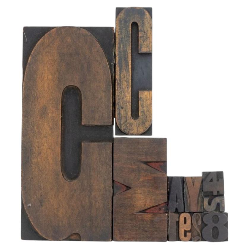 Antique Printer's Block Assemblage Sculpture, 1978 For Sale