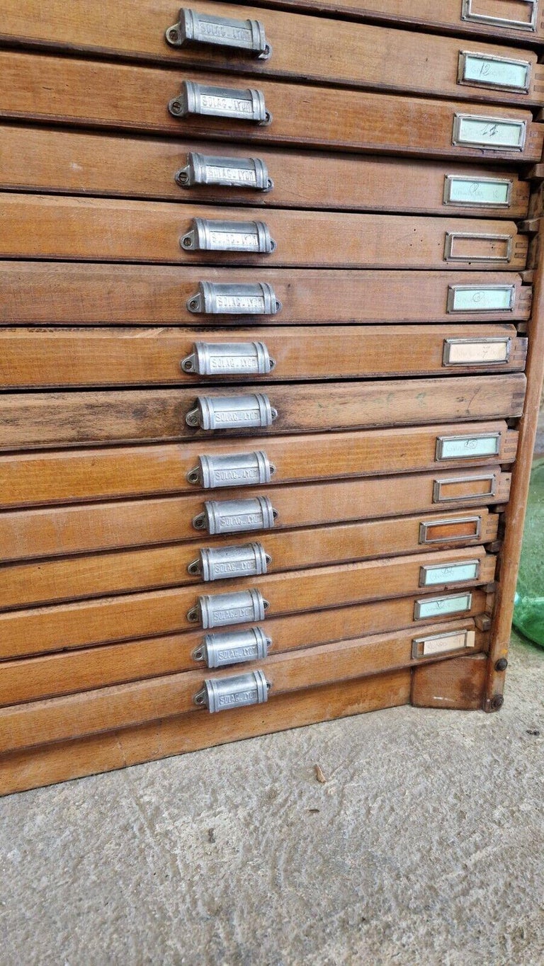 Antique Printers Letterpress Drawers Pigeon Holes Maker Stamp