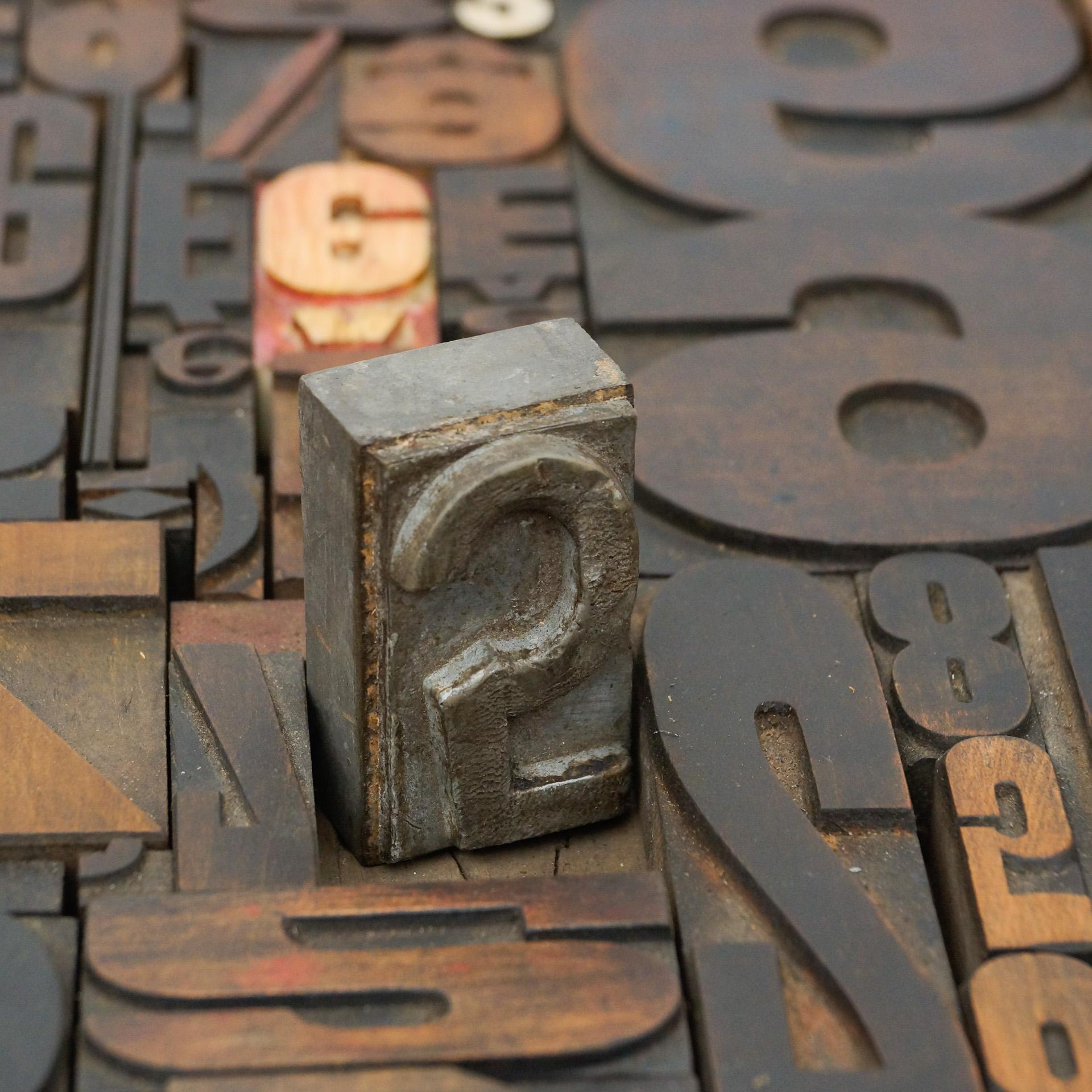 Antique Printing Drawer with Metal Numbering, circa 1950 1