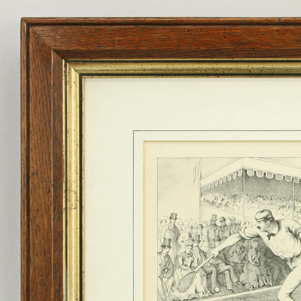 Antique Print, Lawn Tennis Match In Good Condition For Sale In Oxfordshire, GB