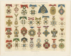 Antique Prints of European Orders, Decorations, and Medals, 19th Century