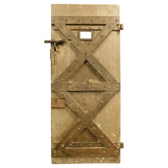 Antique Prison Door Lacquered and with Original Irons, 19th Century Italy