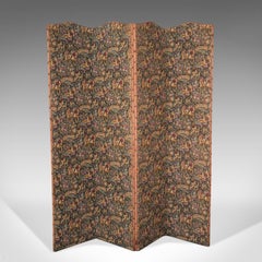 Antique Privacy Screen, French, Needlepoint, Room Divider, Victorian, Circa 1900