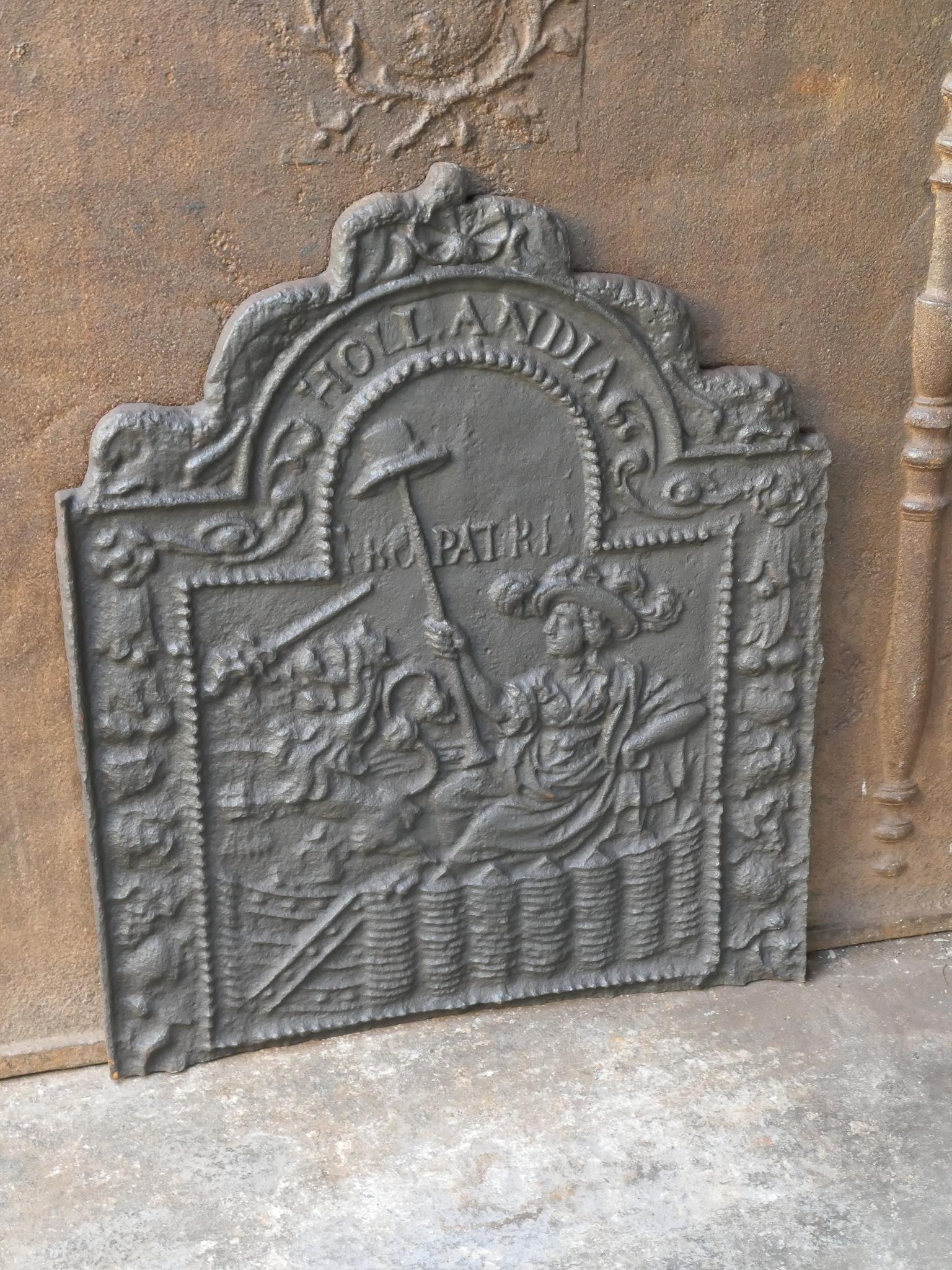 Dutch Antique 'Pro Patria' Fireback, 17th Century
