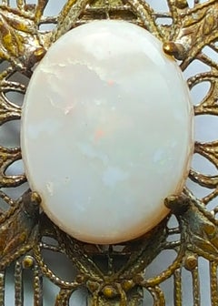 Antique Xinjiang Hetian White Jade Gold Milgrain Filigree Convertible Brooch