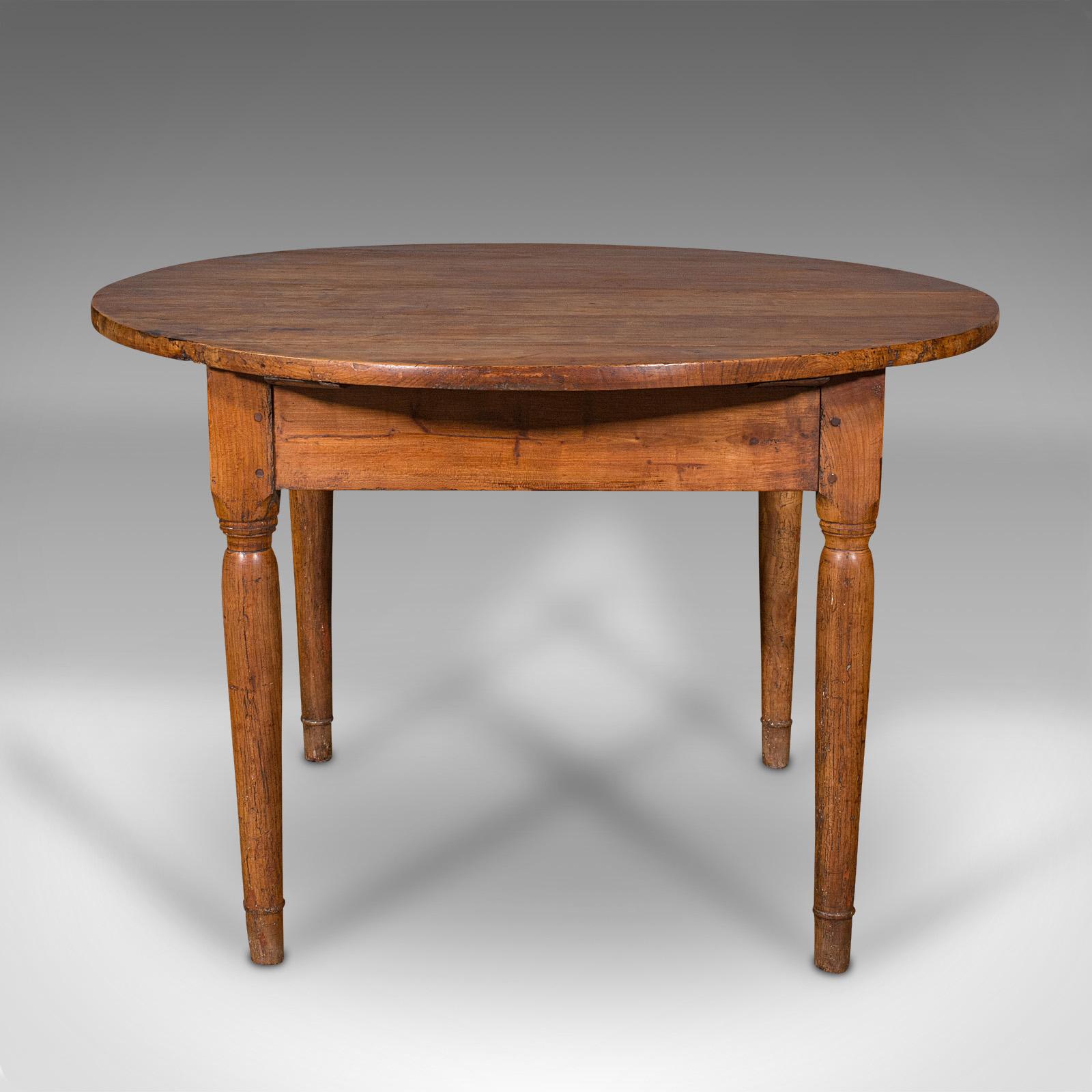 Fruitwood Antique Provencal Baker's Table, French, 4 Seat, Kitchen, Boulangerie, Victorian