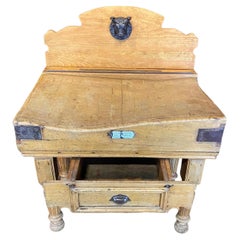 Antique Provincial Boucherie Billot de Boucher Kitchen Island