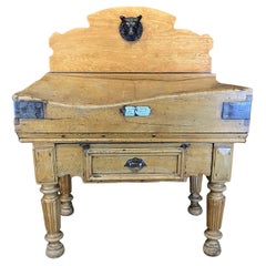 Antique Provincial Boucherie Billot de Boucher Kitchen Island