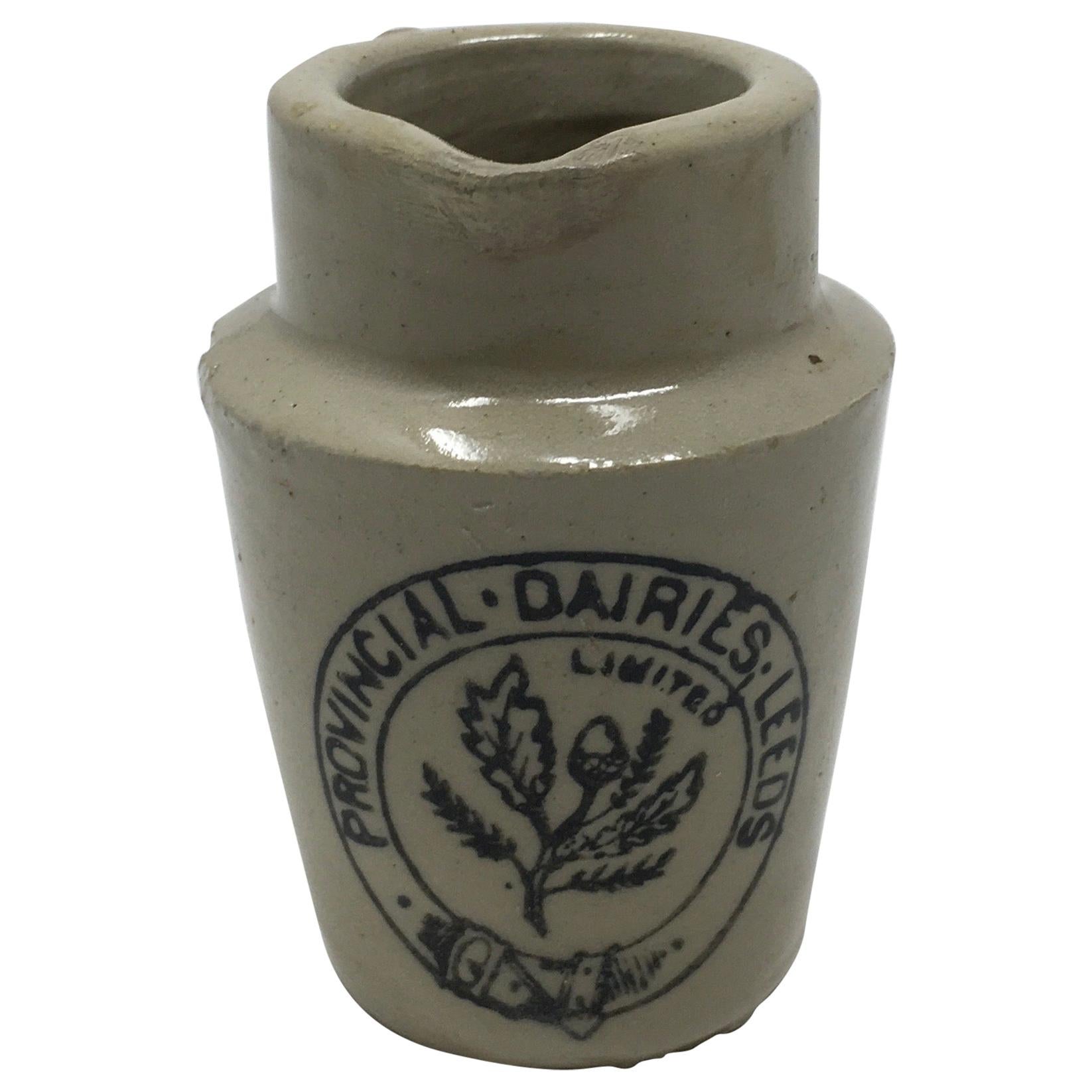 Antique Provincial Dairies Stoneware Transferware Cream Pot