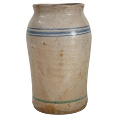 Antique Puglian Cream Glazed Terracotta Storage Vessel, 1880