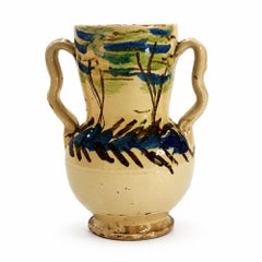 Antique Puglian Terracotta Amphora, Hand-Painted, 1880