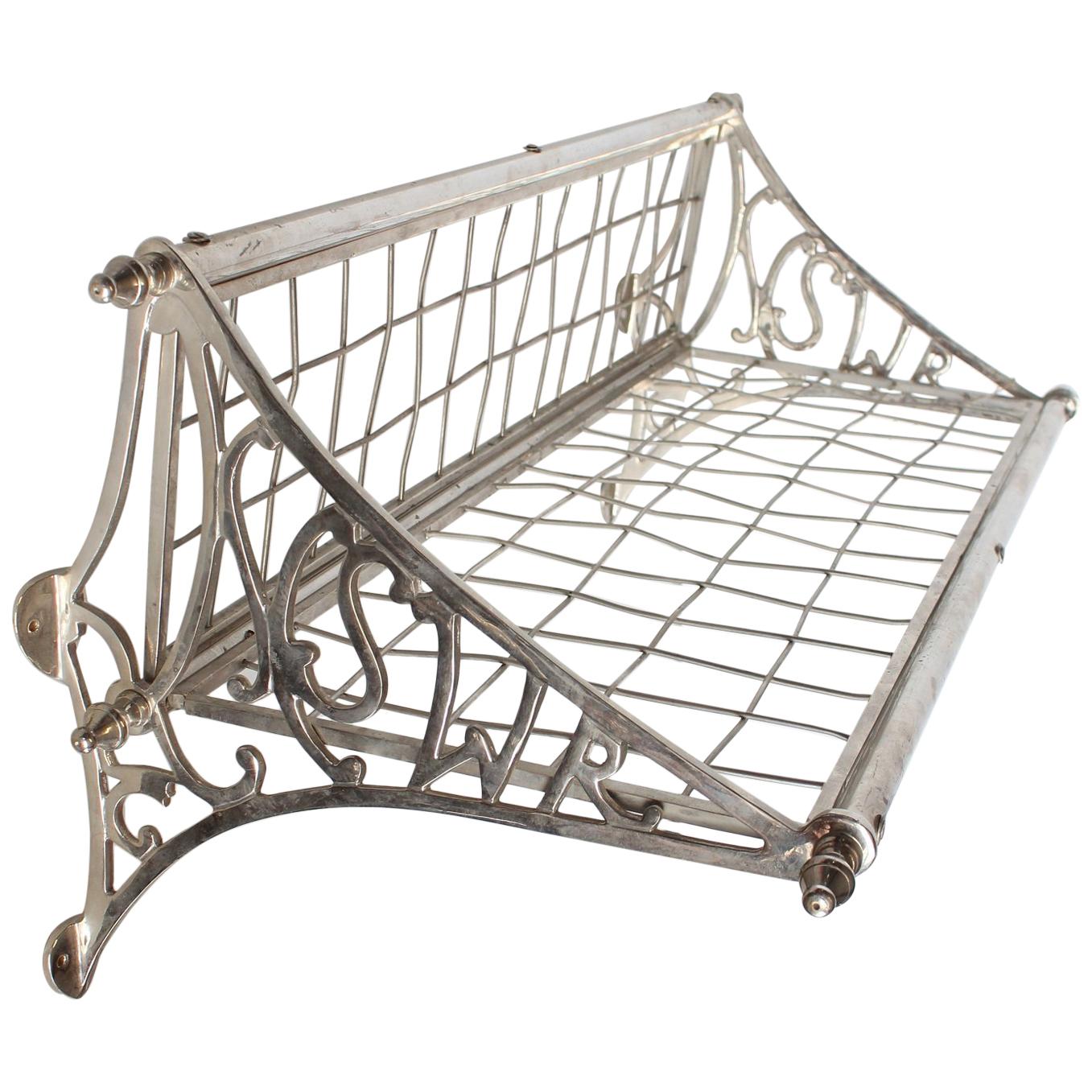 Antique Pullman Train Nickel Luggage Rack For Sale