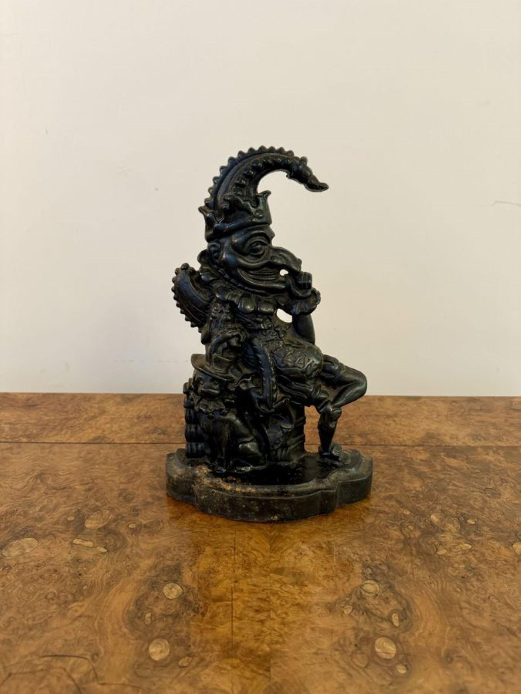 Antique Punch and Judy cast iron door stops In Good Condition In Ipswich, GB