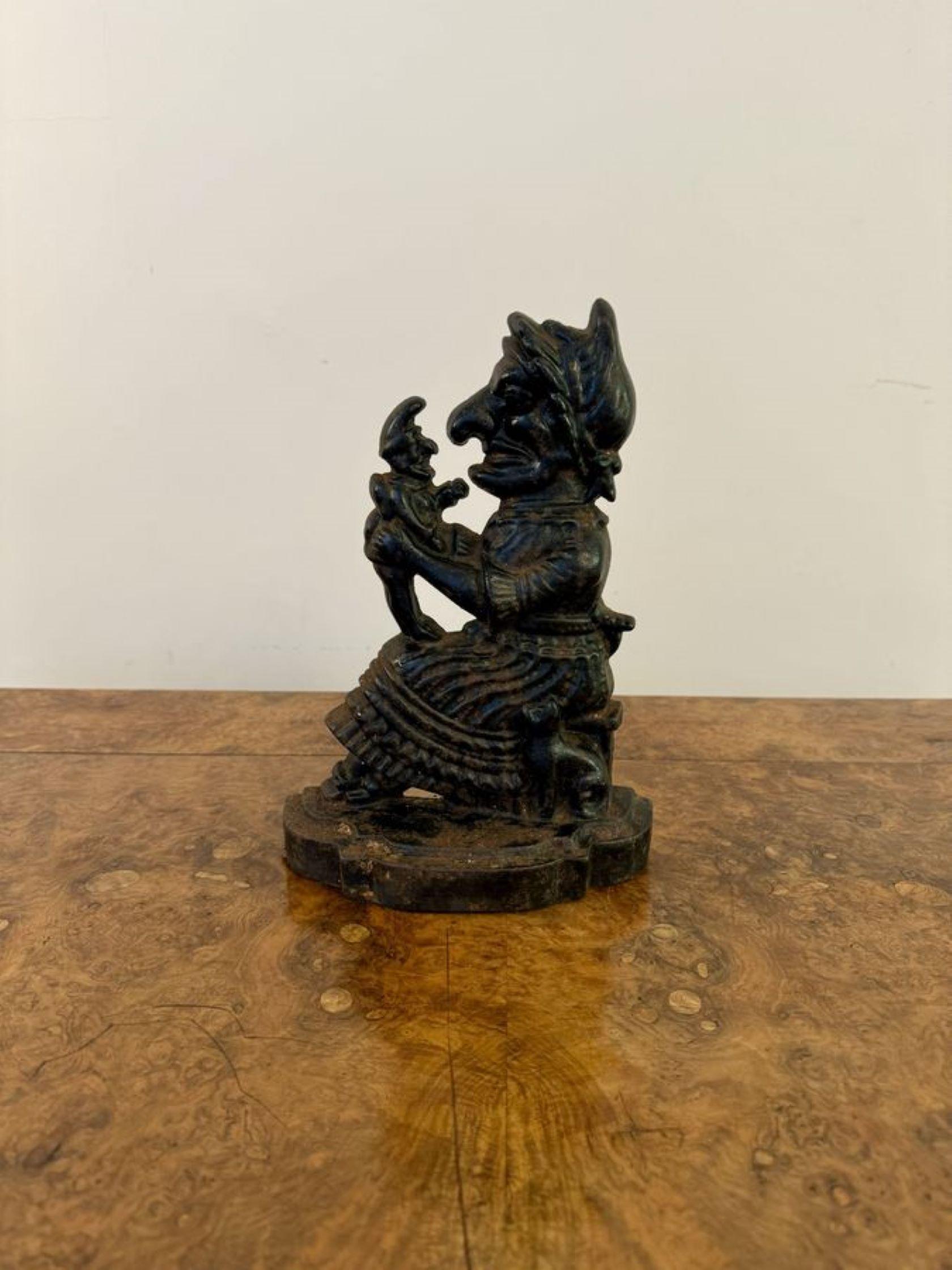 20th Century Antique Punch and Judy cast iron door stops