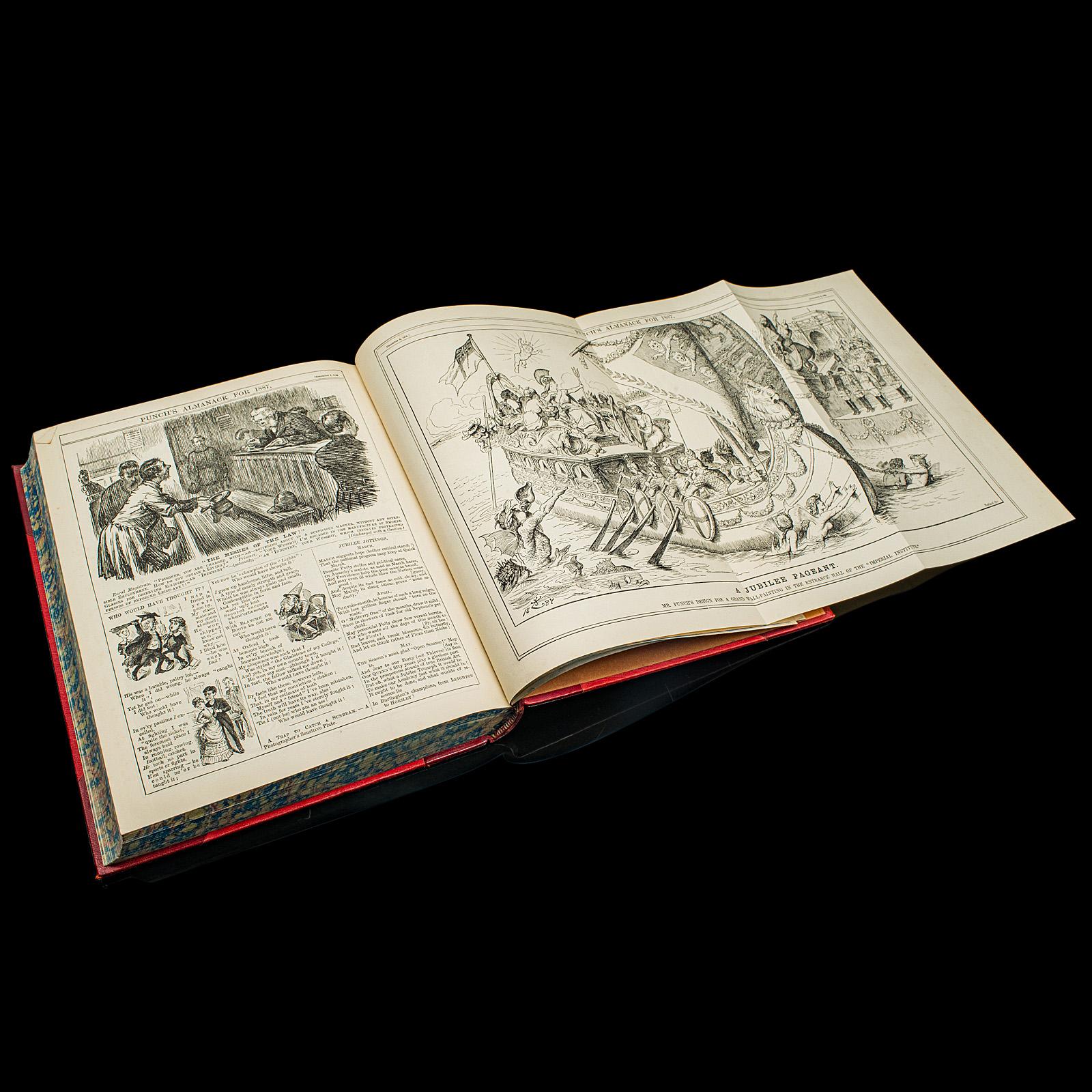Antique Punch Book, Almanac Compendium, English, Humour, Illustrated, Victorian For Sale 3