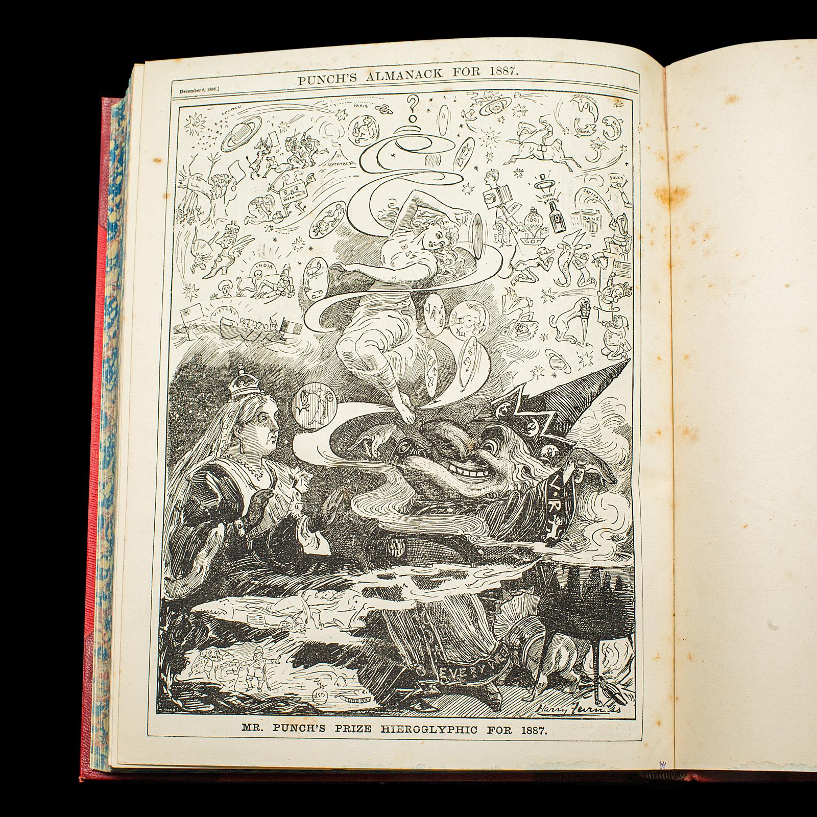 Antique Punch Book, Almanac Compendium, English, Humour, Illustrated, Victorian For Sale 5