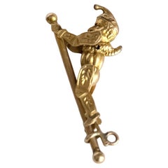 Ancienne breloque en or 9 carats figurine émouvante "Punch"