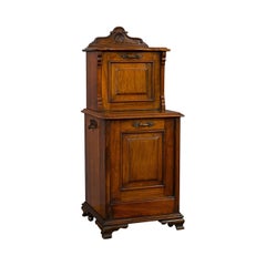 Antique Purdonium, English, Walnut, Fireside Bin, Cabinet, Victorian, circa 1890