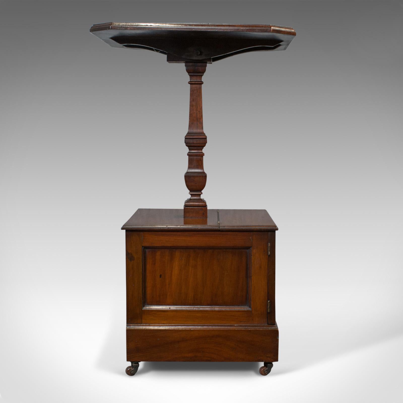 Edwardian Antique Purdonium, Table and Coal Box, English, Walnut, Early 20th Century For Sale