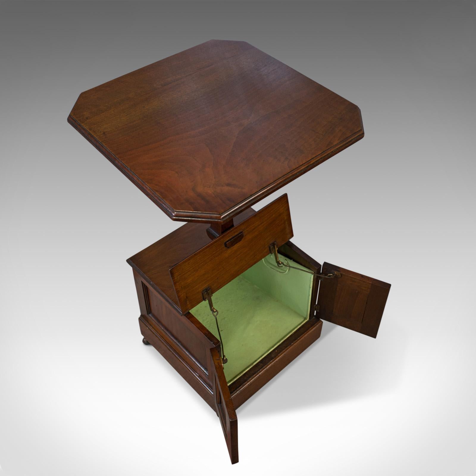 Antique Purdonium, Table and Coal Box, English, Walnut, Early 20th Century For Sale 1