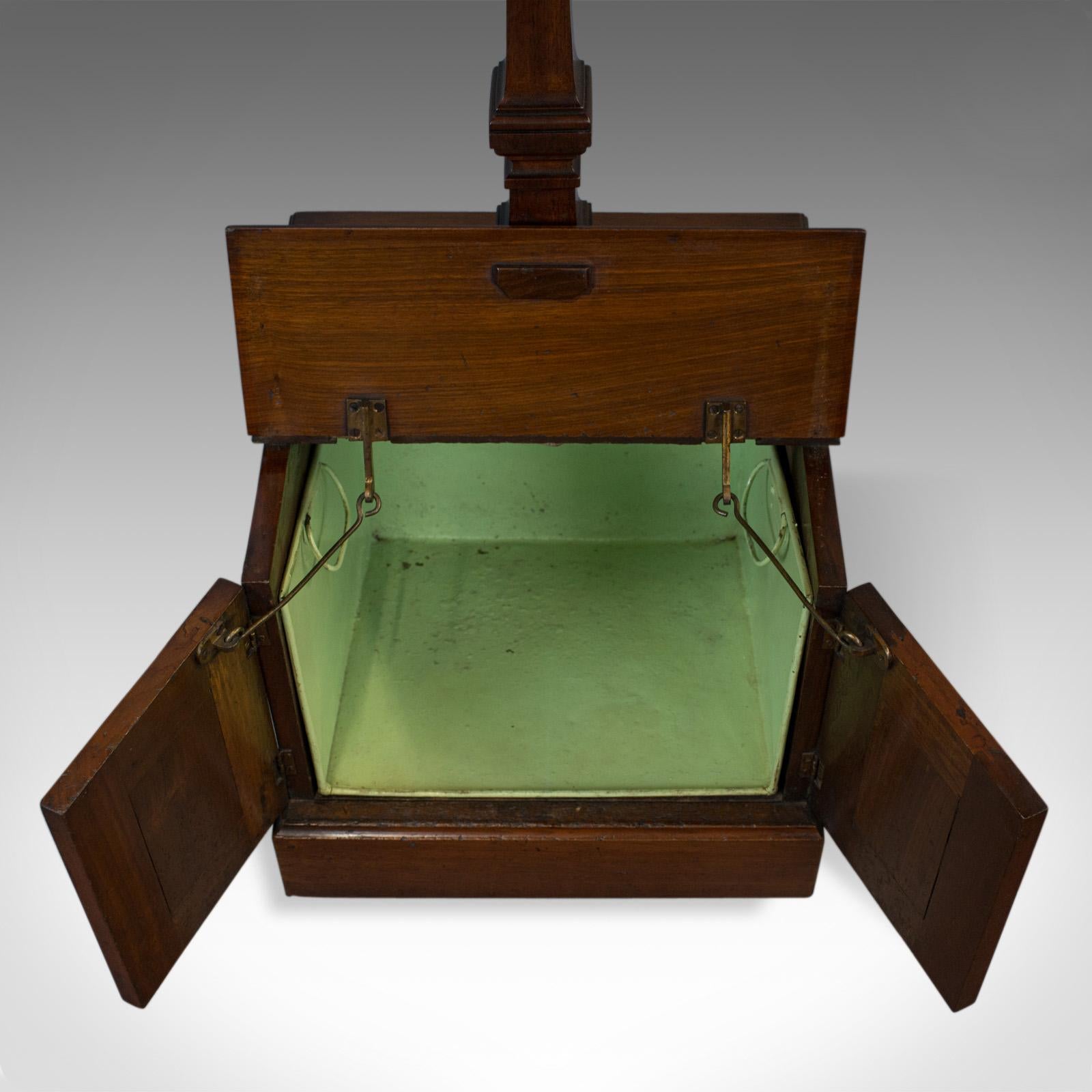 Antique Purdonium, Table and Coal Box, English, Walnut, Early 20th Century For Sale 3